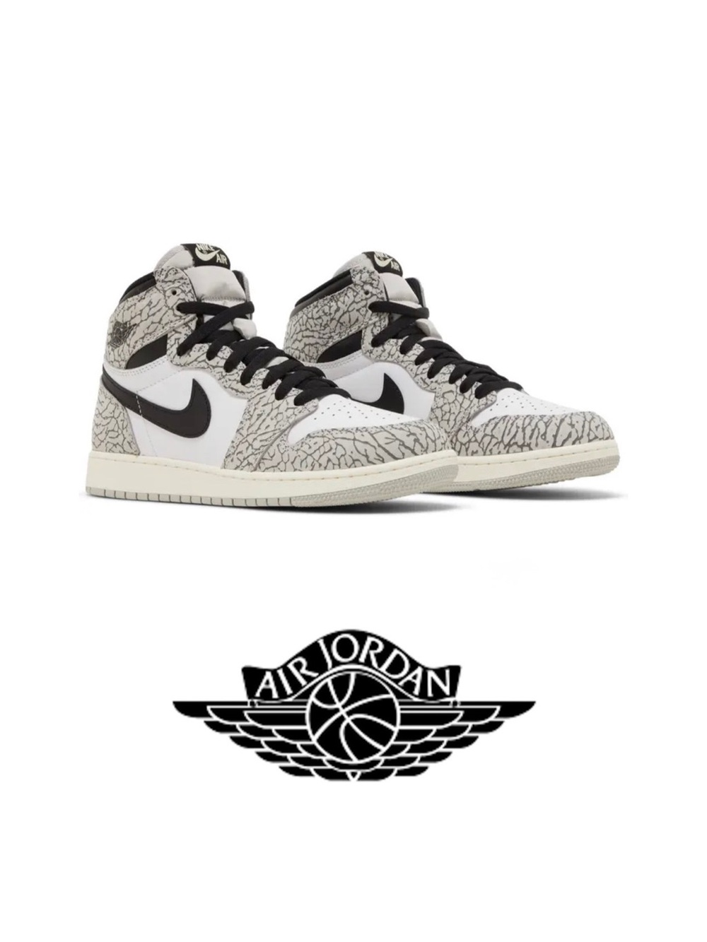 Nike Air Jordan Retro High OG Tech Grey, White Cement GS 6.5Y